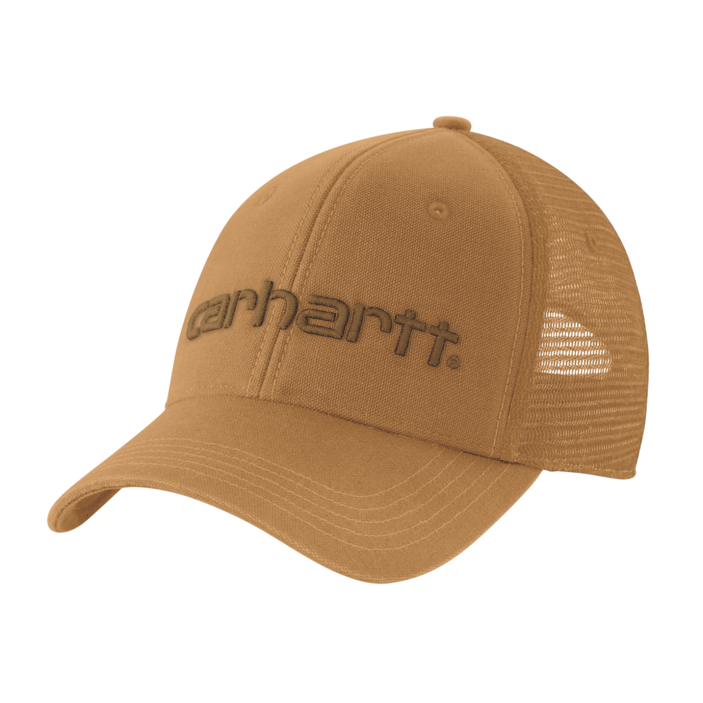 Boné unissexo Carhartt Dunmore em Castanho. Foto de frente a 3/4.
