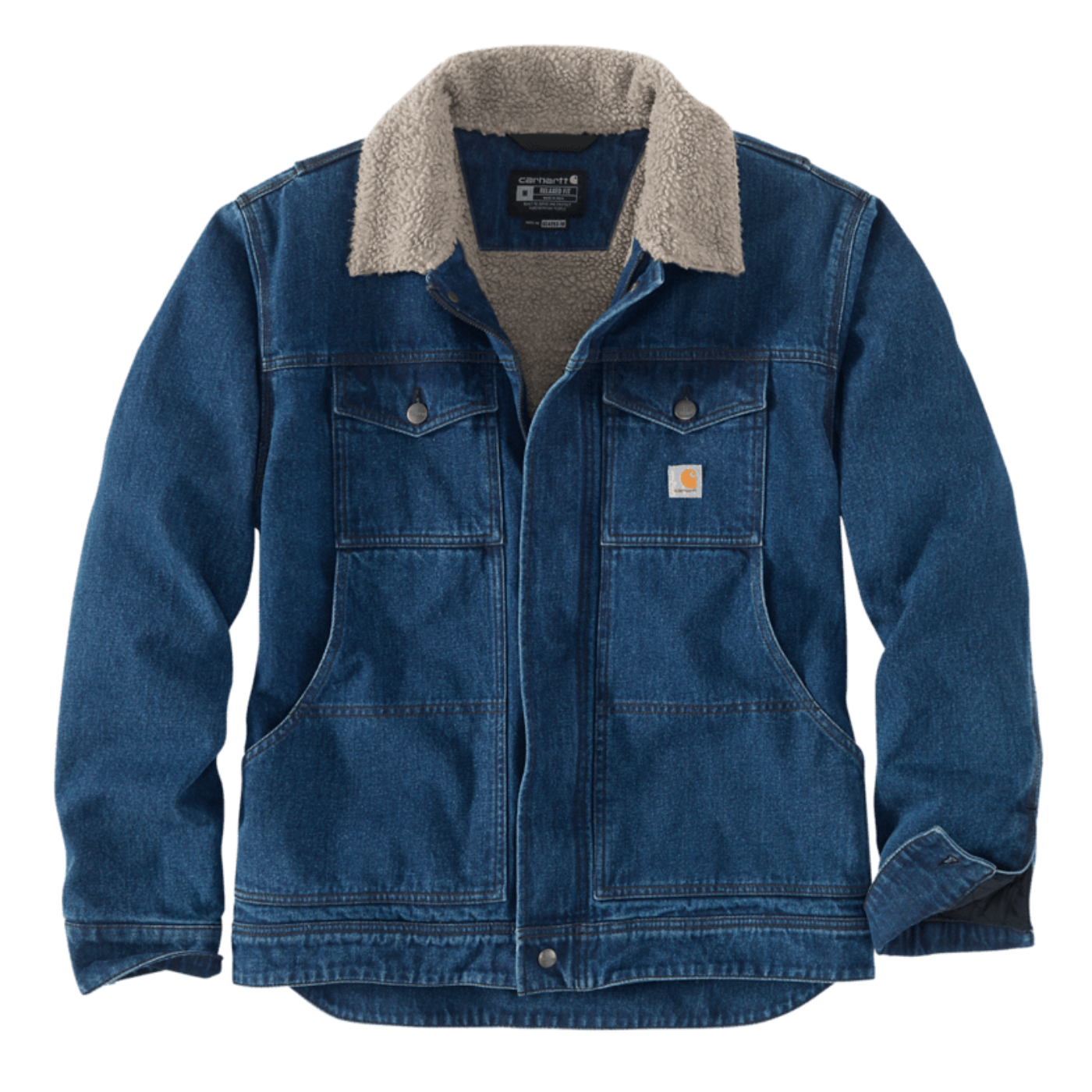 Relaxed Fit Denim Sherpa-Lined Jacket