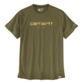 T-shirt de manga curta para homem Carhartt Force Graphic em Verde Dark Bronzed. Vista da parte da frente.