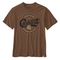 T-Shirt com manga curta de homem Carhartt Relaxed Fit Lightweight Script Graphic em Castanho. Foto da parte da frente.