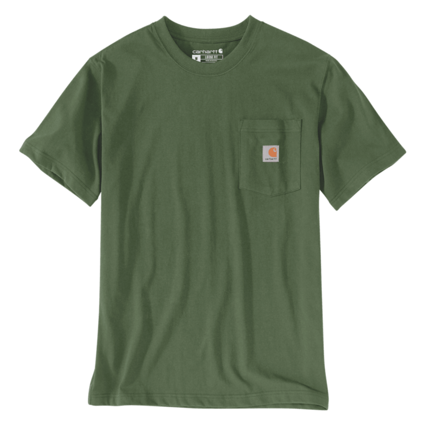 T-Shirt de manga curta para homem Carhartt Pocket T-Shirt Loose Fit em Verde