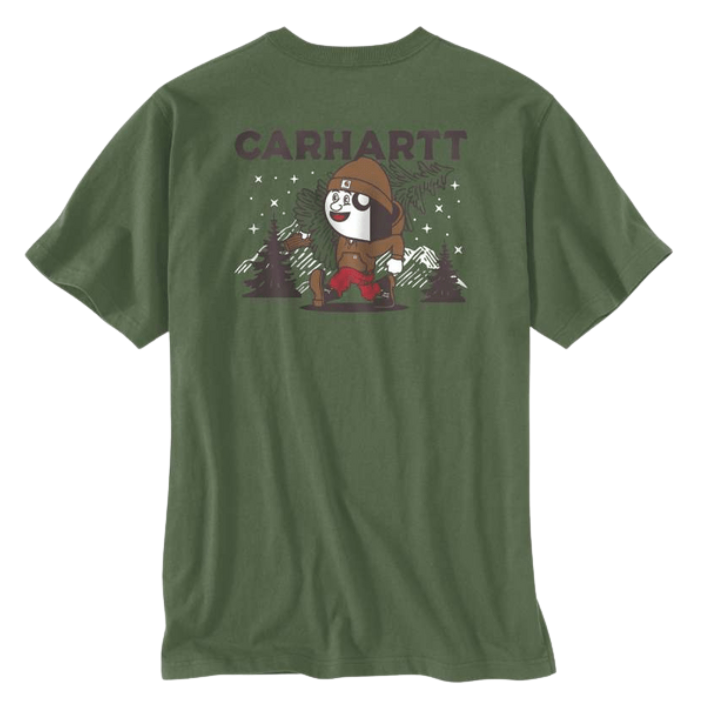 T-Shirt de manga curta para homem Carhartt Pocket T-Shirt Loose Fit em Verde
