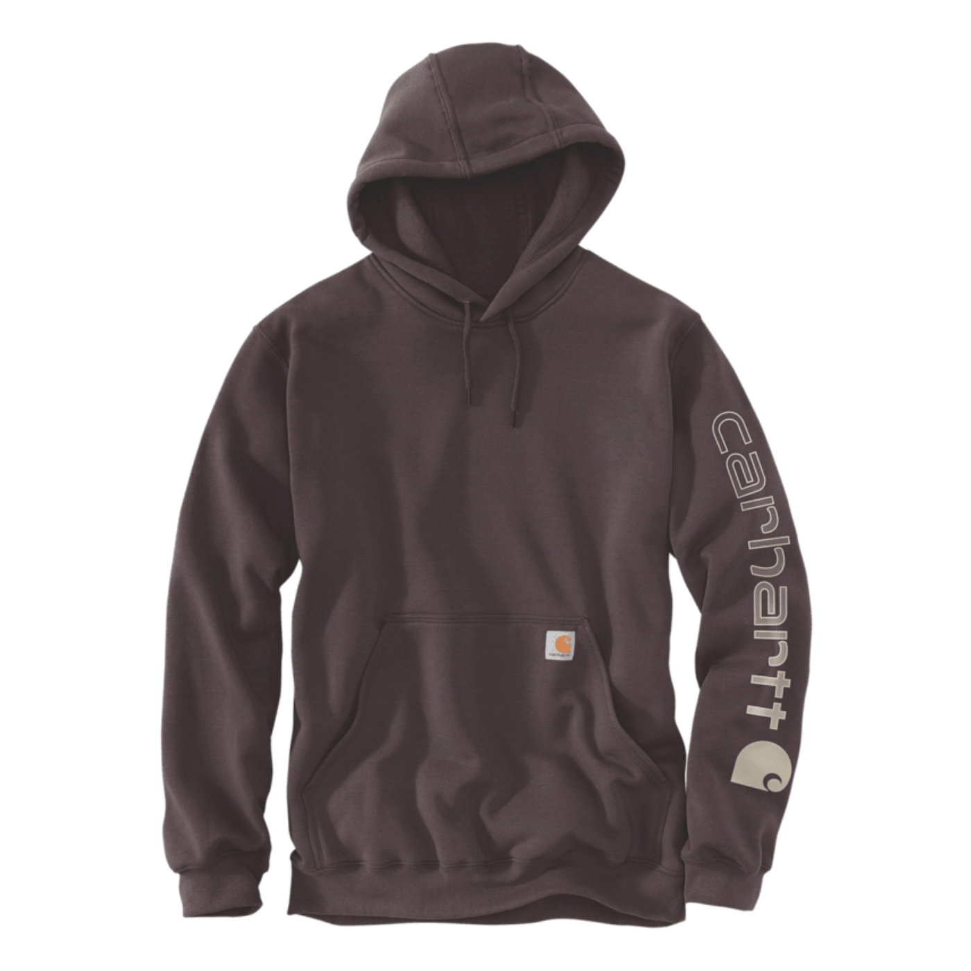 Sweatshirt com capuz para homem Carhartt Sleeve Logo em Dark Sepia