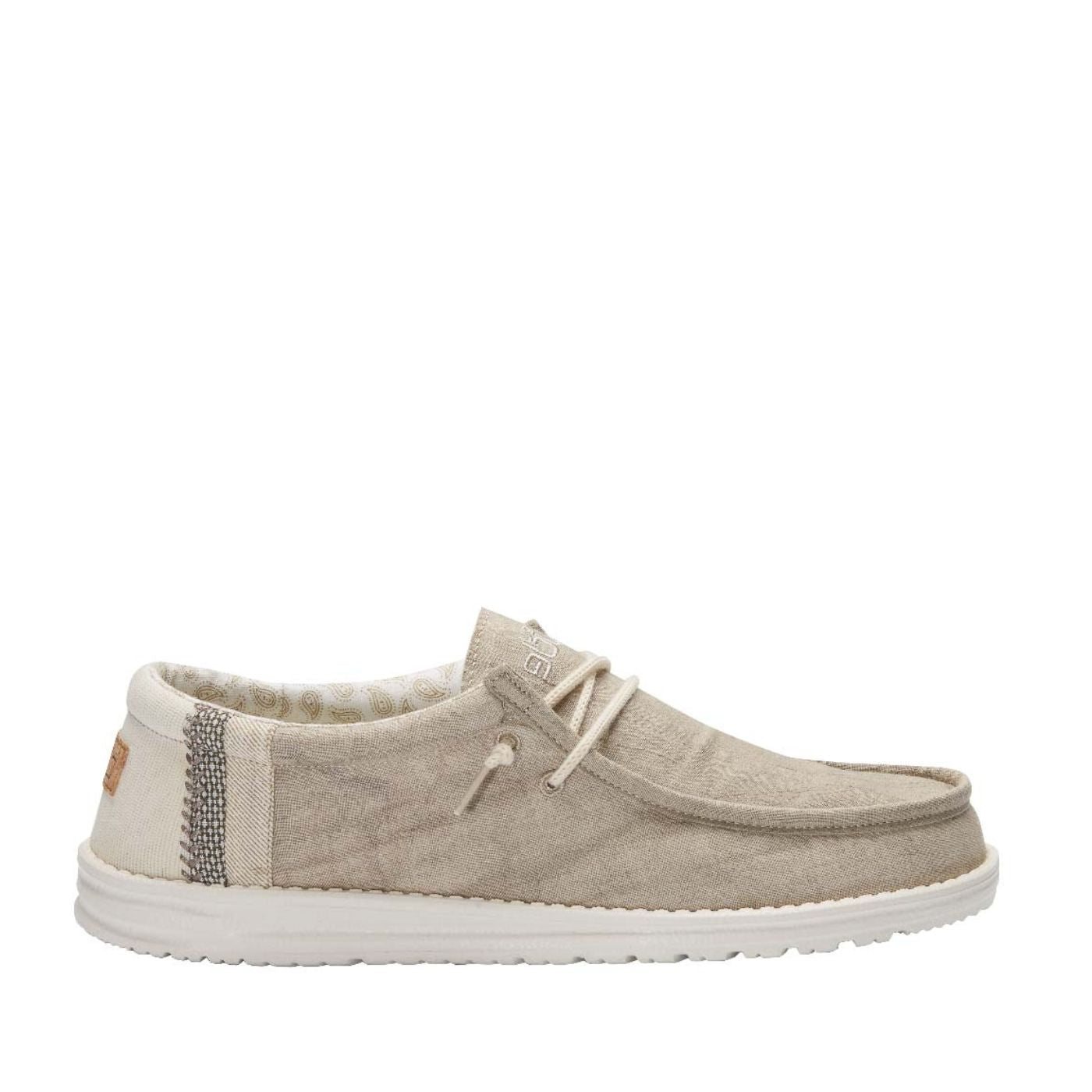 Moccasin Wally Linen Natural Kaki Hey Dude