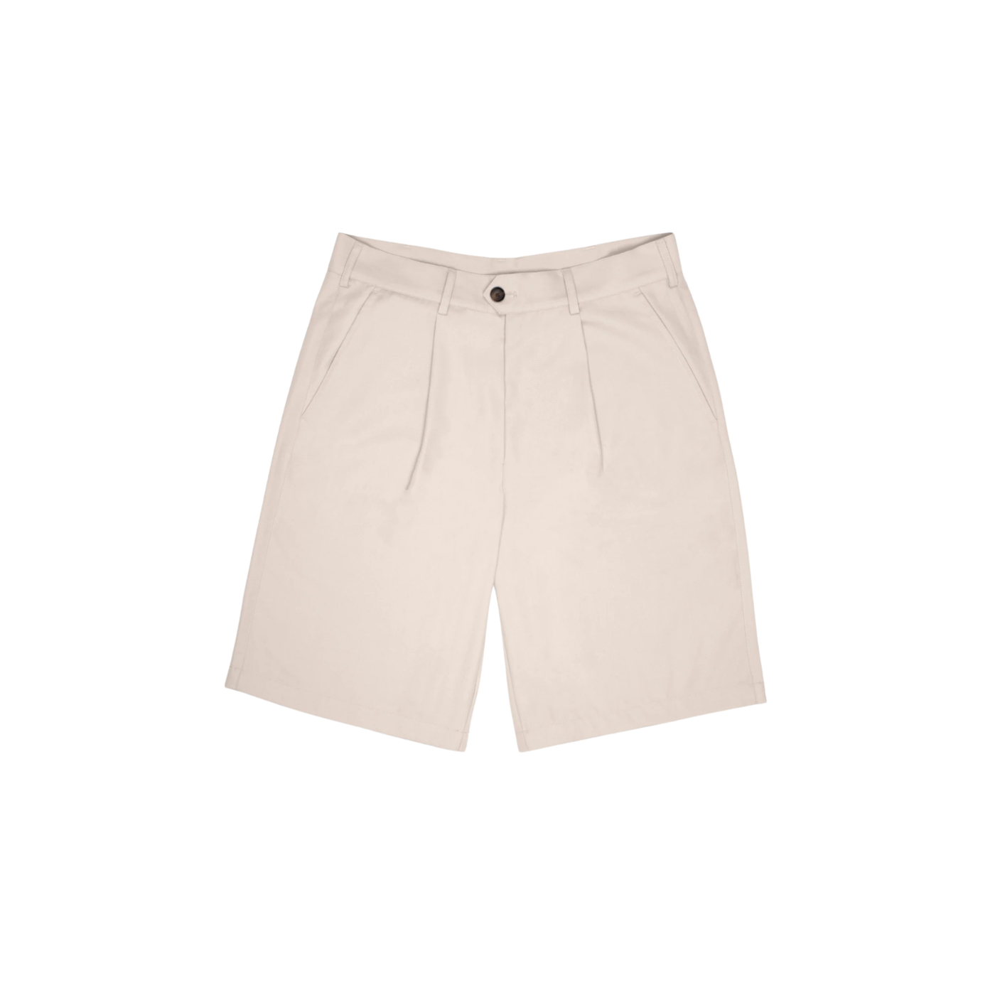 Cream Pleated Shorts