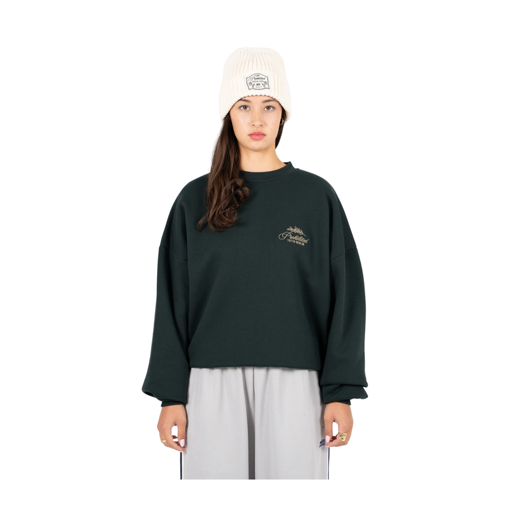 Sweatshirt Crew Neck Verde PB Leaf Prohibited Cardada Unissexo