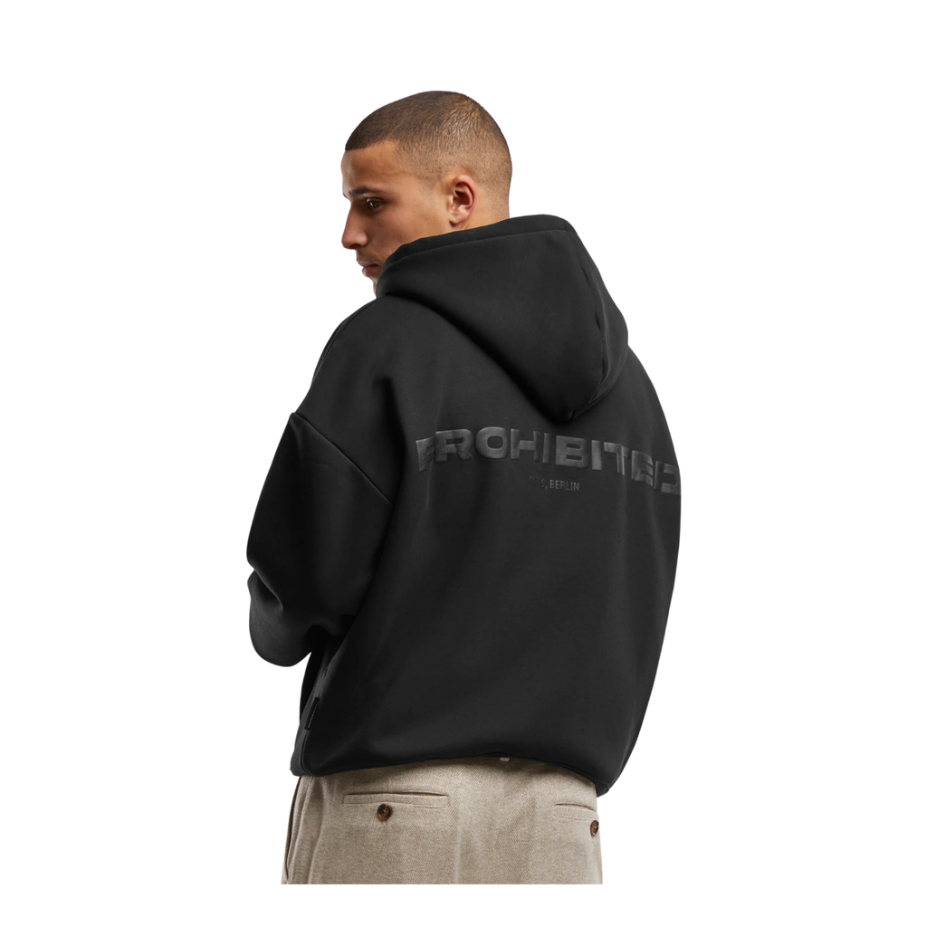 Hoodie com Fecho Preto Prohibited 10119 Cardado Unissexo