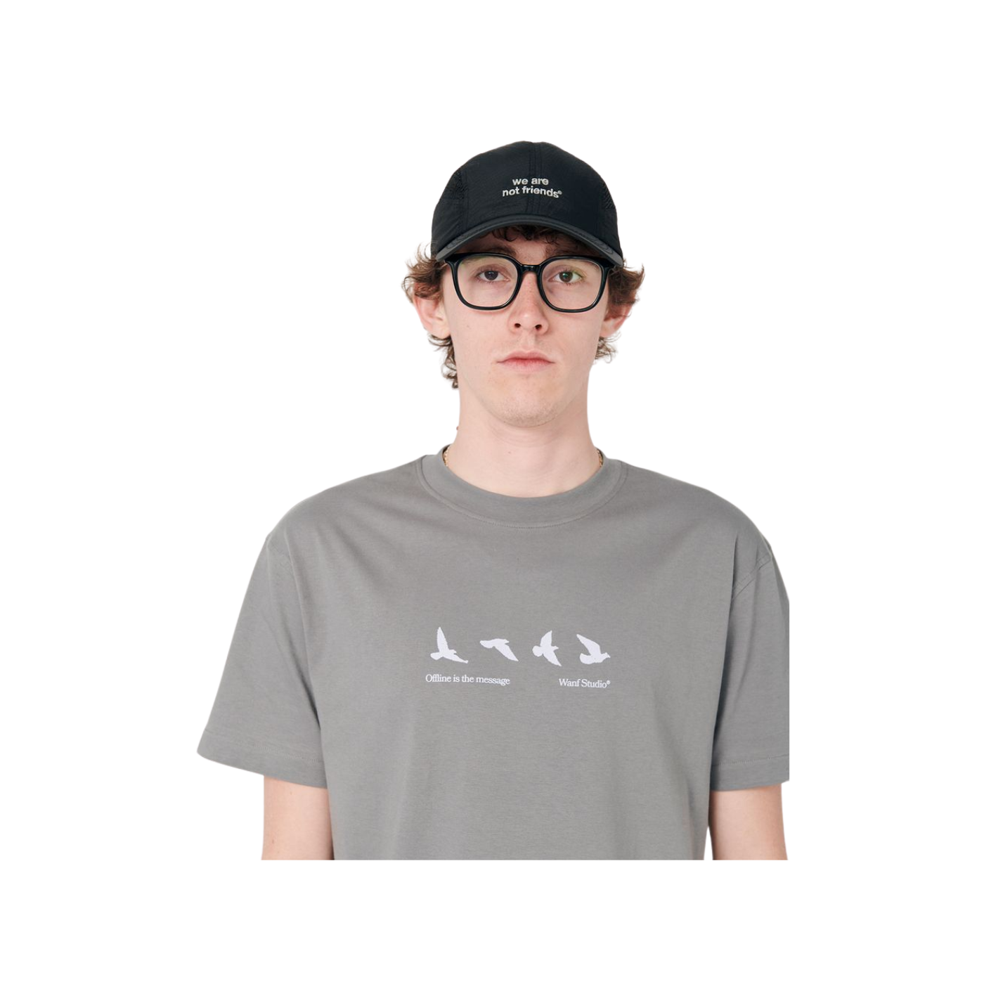 T-Shirt We Are Not Friends Fly Away Cinzenta