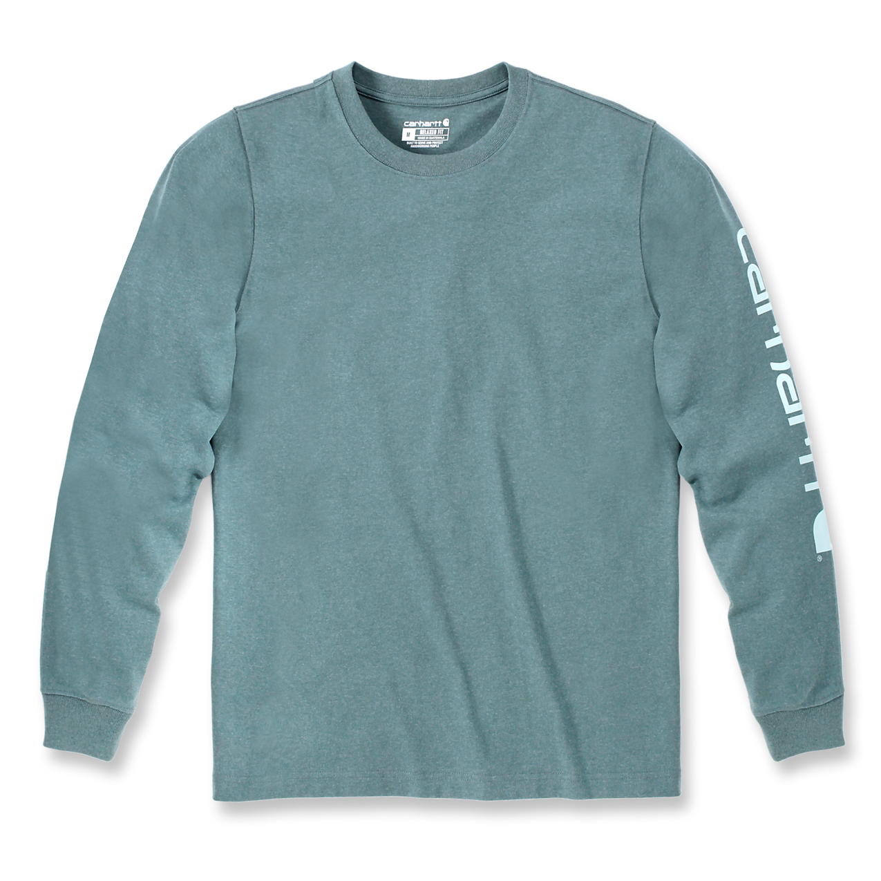 Green Carhartt Logo Sleeve Shirt