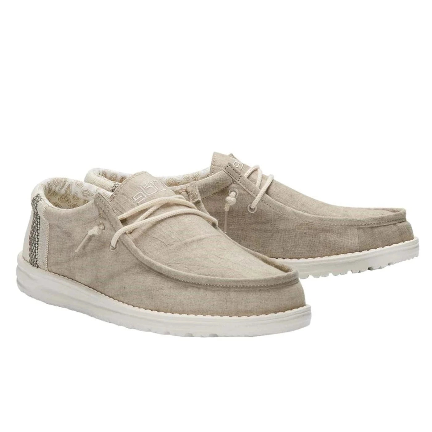 Moccasin Wally Linen Natural Kaki Hey Dude