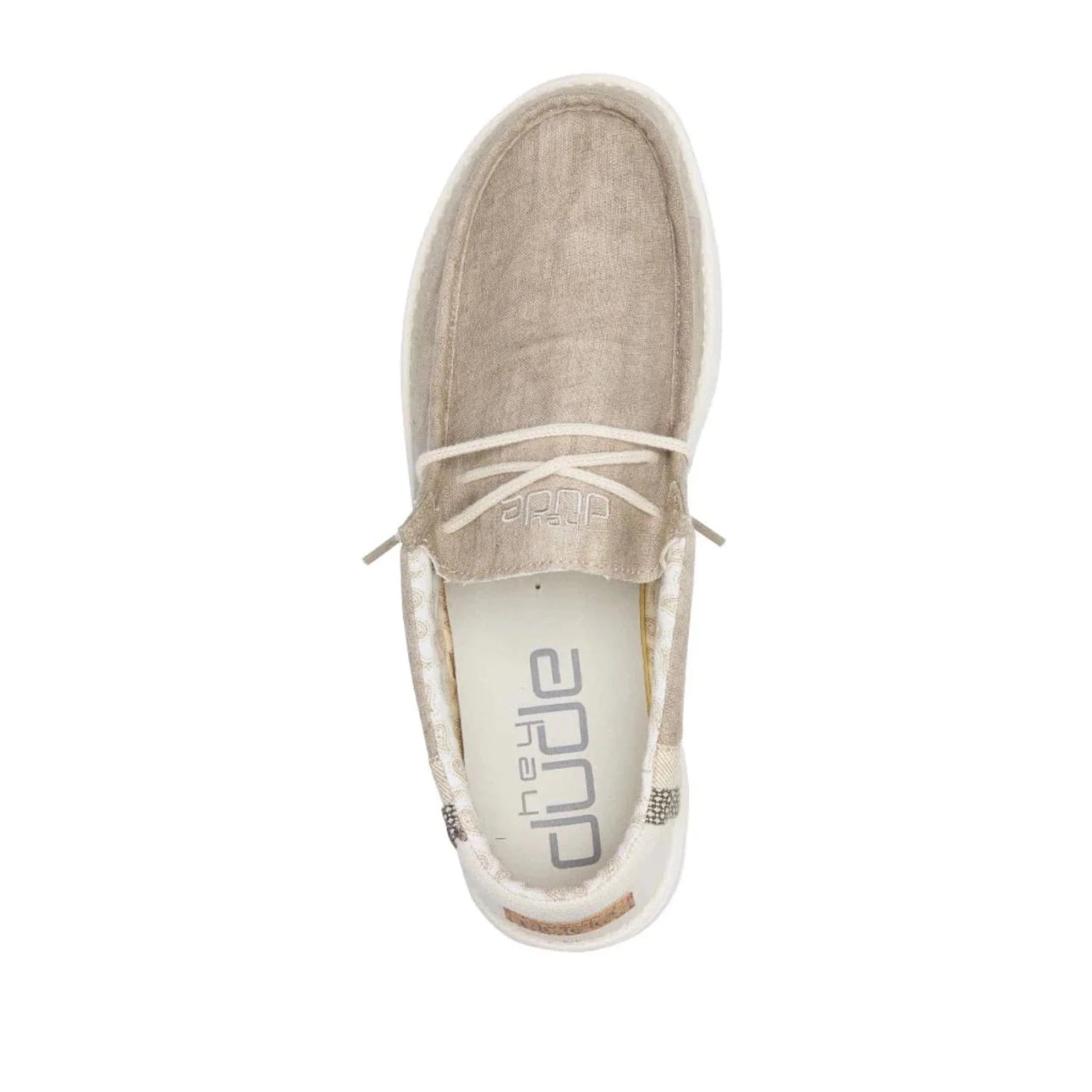 Moccasin Wally Linen Natural Kaki Hey Dude