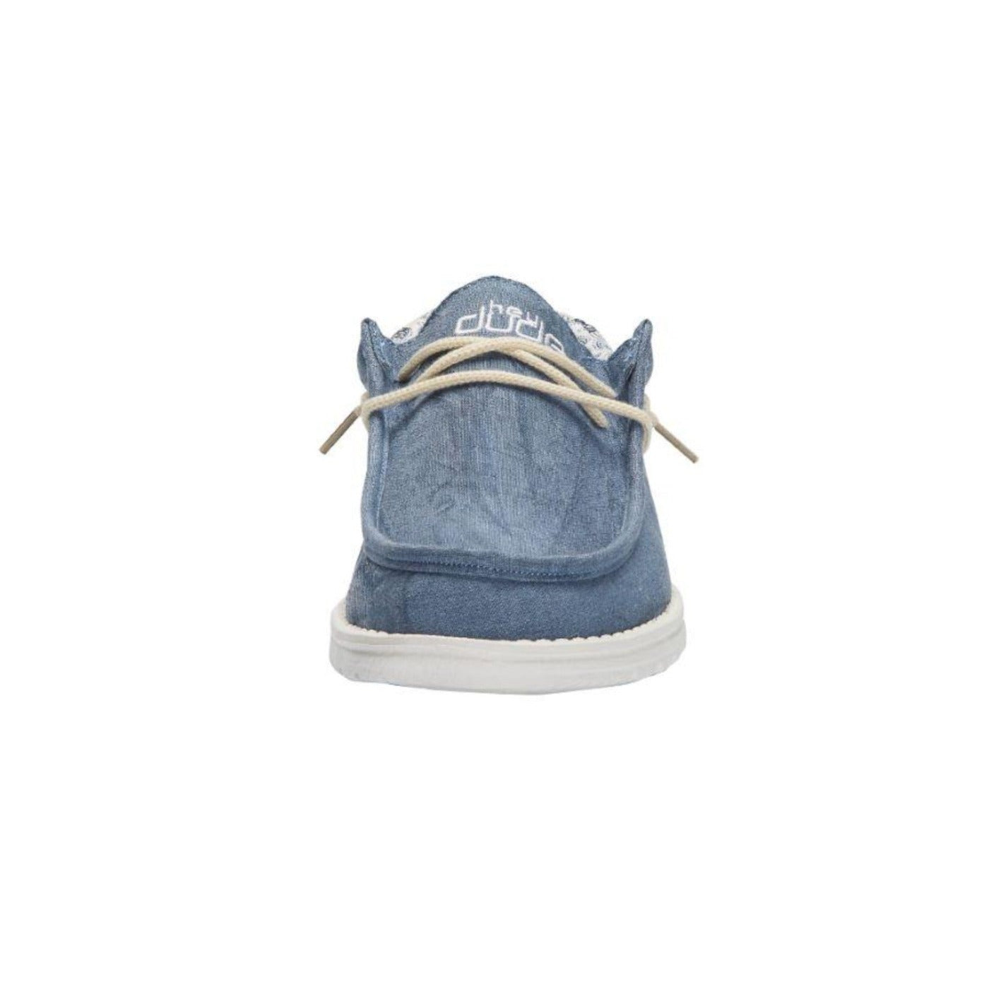 Moccasin Wally Linen Natural Blue Hey Dude