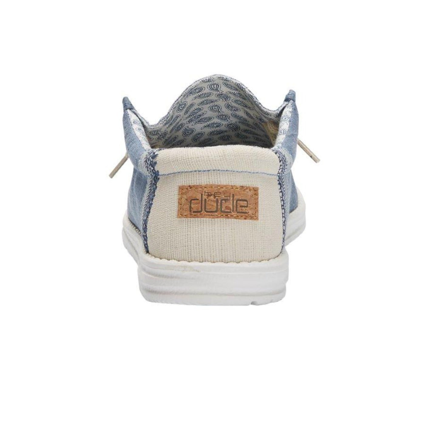 Moccasin Wally Linen Natural Blue Hey Dude