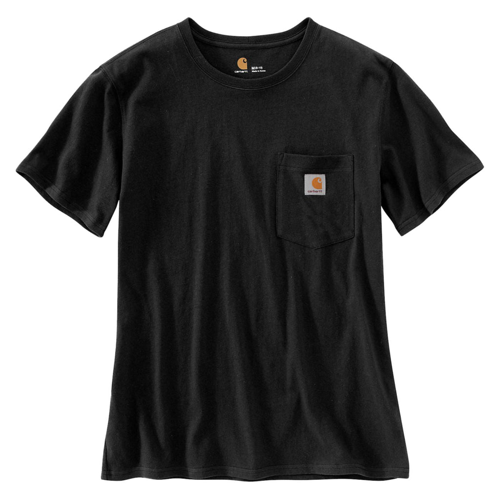 Carhartt WK87 Women's Short Sleeve T-Shirt with Pocket in Black